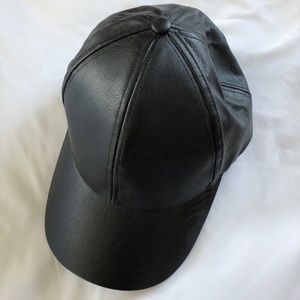 Faux leather women’s baseball cap